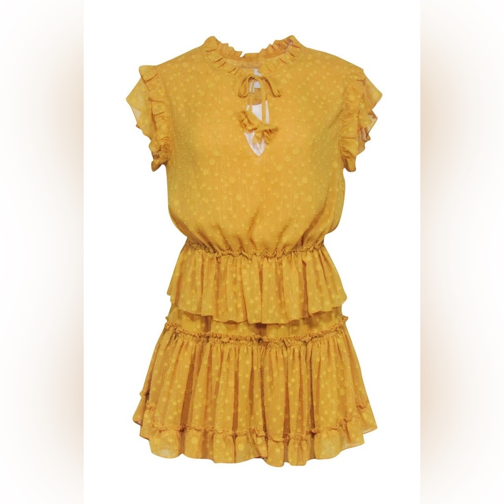 MISA LOS ANGELES Yellow Ruffle Dress
